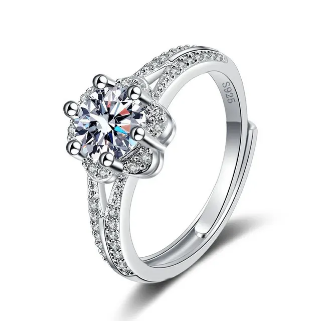 Temperature Simulation Moissanite Ring Female White Gold Color - Shop at LoveMi