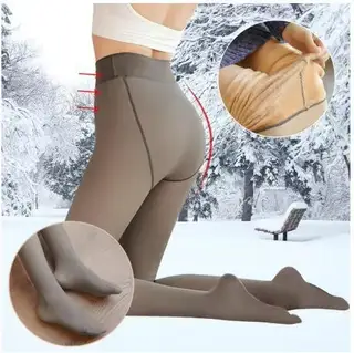 Elastic High Waist Base Thick Elastic Warm-keeping Pants - Gray