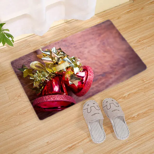 Flannel Christmas Door Mat Bathroom Non slip Mat Toilet Floor Mat Bedroom Living Room Carpet Style 21 - Shop at LoveMi