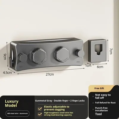 Invisible Clothesline Shrink Drying Clothes Wire Rope Gun Gray - Shop at LoveMi