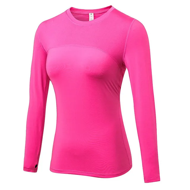 Women's Tight PRO Fitness Running Yoga Sports T shirt Rose Red - Shop at LoveMi