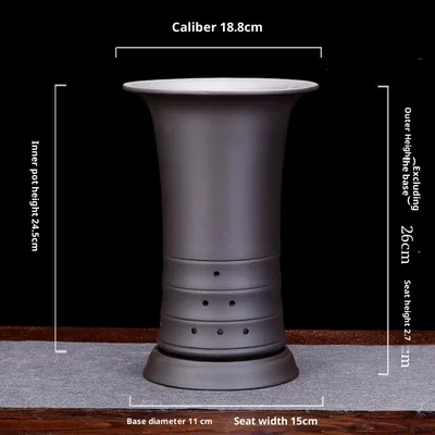 Purple Sand Orchid Pots Boutique Breathable Ceramic With Base Black - Shop at LoveMi