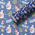 Blue Background Snowman