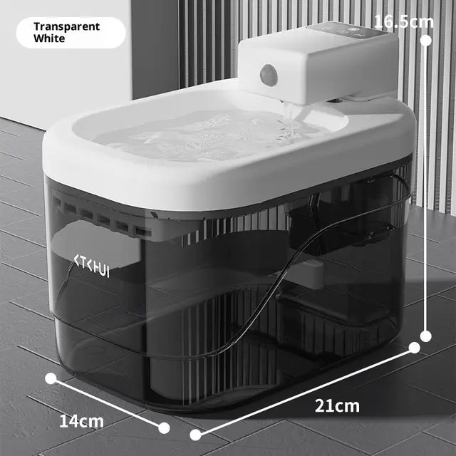 Intelligent Induction Mute Filter Pet Automatic Water Feeder White And Black - Shop at LoveMi