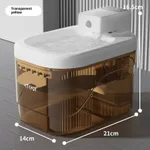 Intelligent Induction Mute Filter Pet Automatic Water Feeder - White Orange - View 1