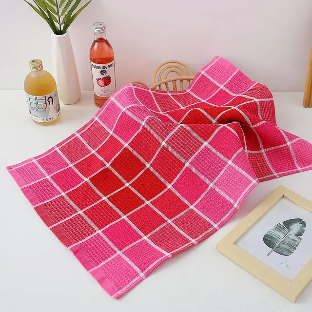 Kitchen Dish Towel Placemat Rag Pink Plaid - Shop at LoveMi
