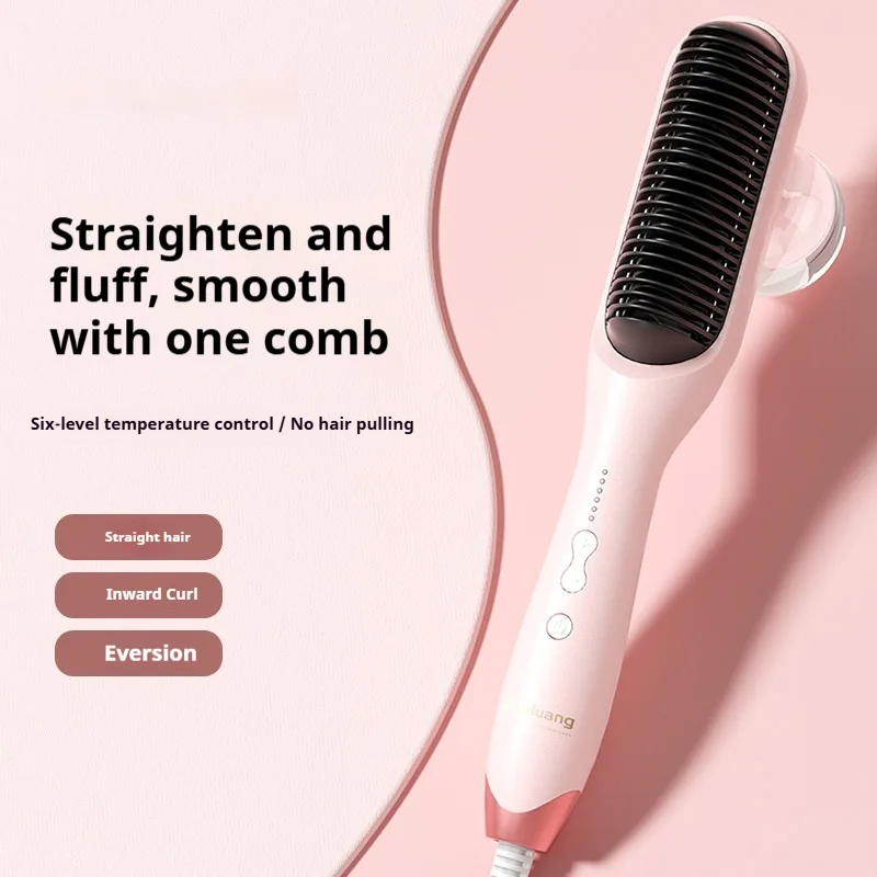 Portable Electric Heating Hair Straightener Artifact Pink - Shop at LoveMi