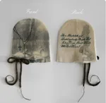 Printed Bow Knit Hat, Warm Ear-covering Beanie, Flattering And Versatile - Type E - View 1