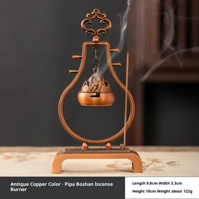 Domestic Aromatherapy Hanging Furnace Creative Tea Ceremony Ornaments Pipa Boshan Antique Brass - Shop at LoveMi