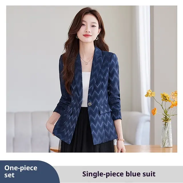 High end Design Sense Niche Women's Casual Temperament Suit Coat Blue Coat - Shop at LoveMi