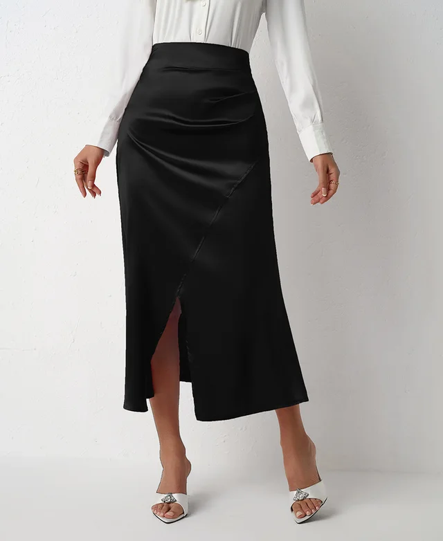 Pleated European And American Skirt Zipper Fishtail Black - Shop at LoveMi