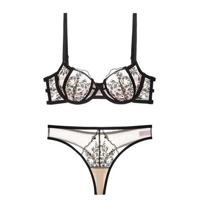 Lace Underwear Women's Pure Desire Style Comfortable Breathable Sexy Push Up Skin Black - Shop at LoveMi