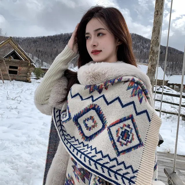 Women's Cloak Yunnan Tibet Qinghai Grassland Color - Shop at LoveMi