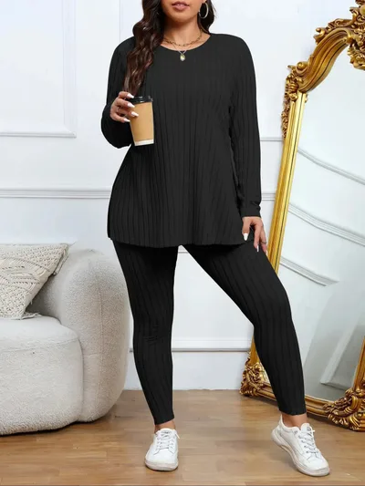 Plus Size Women's Suit Regular Sleeve Black - Shop at LoveMi