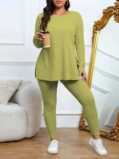 Plus Size Women's Suit Regular Sleeve Yellow Green - Shop at LoveMi