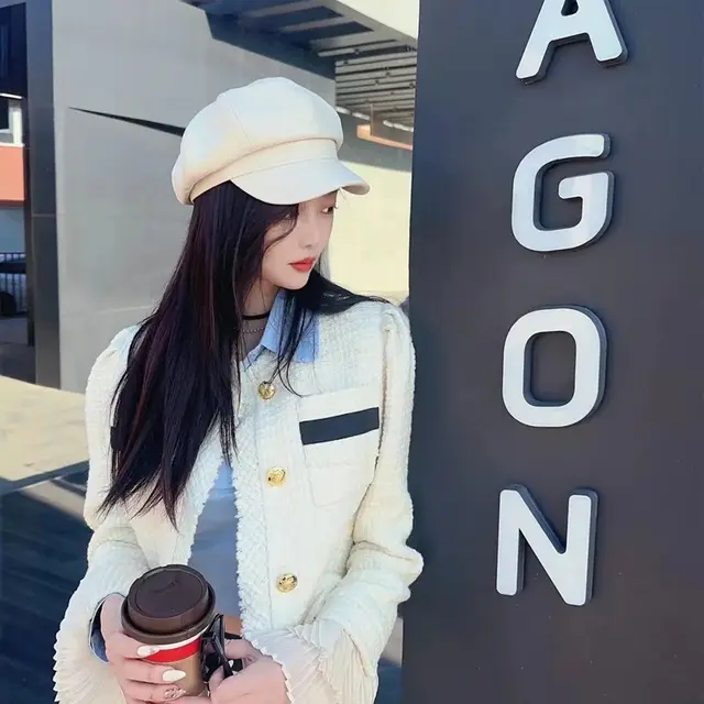 All match Face Slimming Beret Octagonal Beige - Shop at LoveMi
