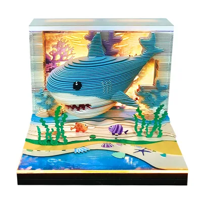Household Creative Shark Paper Carving Calendar Chinese - Shop at LoveMi
