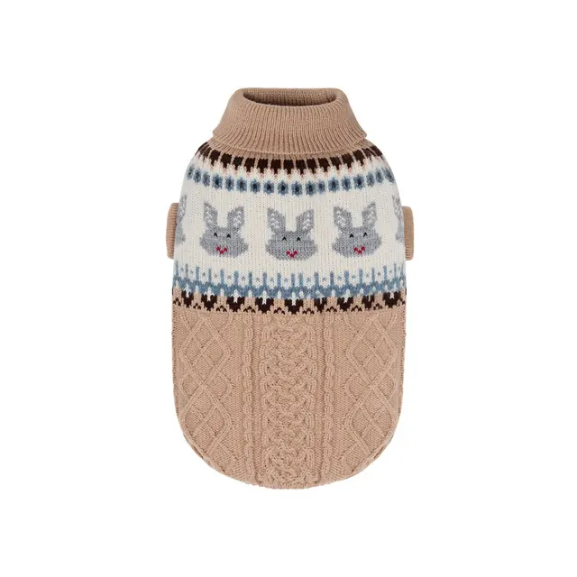 Pet Clothes Dog Cat Soft Fair Island Blue Sweater Twisted Coffee Rabbit - Shop at LoveMi