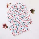 Women's Pajamas Four Seasons Christmas Printing Lapel Long Sleeve - 4 Style-S