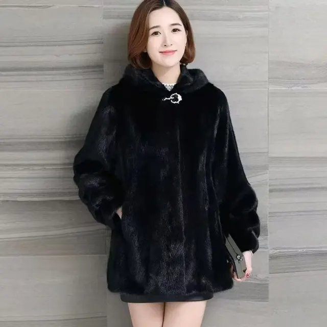 Women's Casual Marten Overcoats Coat Black Hooded - Shop at LoveMi