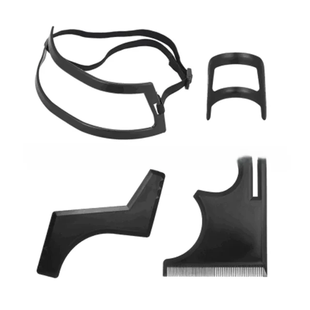 Beard Plate Hair Styling Comb Beard Neck Haircut Set Black - Shop at LoveMi