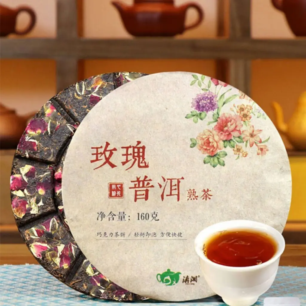 Yunnan Pu'er Double Rose Brick Tea - Single Cake