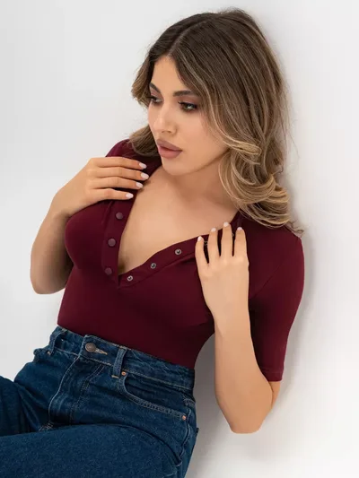 Women's Top Base Clothing Fashion Wine Red - Shop at LoveMi