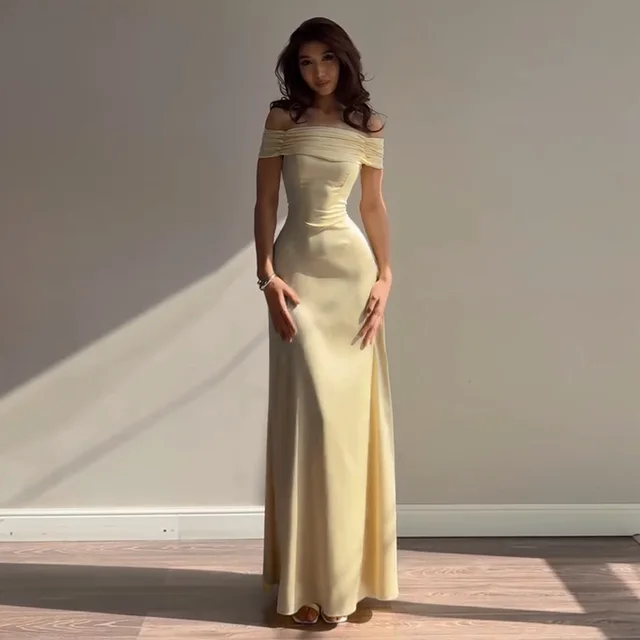 Hot Girl Off shoulder Party Elegant Dress Yellow - Shop at LoveMi