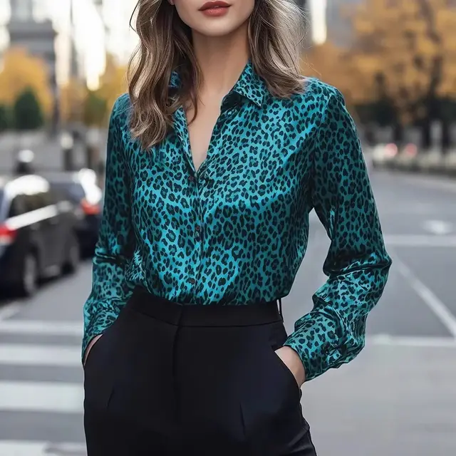 European And American Women's Clothing Button Top Peacock Blue - Shop at LoveMi