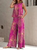 Printed Jerkin Trousers Women's Polyester - 09 Style-L