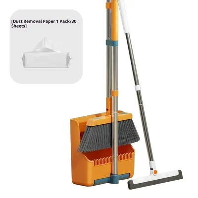 Foldable Plastic Broom And Dustpan Set Combination Bathroom Peacock Blue - Shop at LoveMi