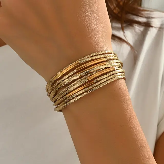 Multi layer Magnetic Vintage Leather Bracelet For Women Gold - Shop at LoveMi