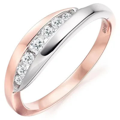 Women's Simple And Fashionable Two color Gold plated Ring Rose Gold - Shop at LoveMi