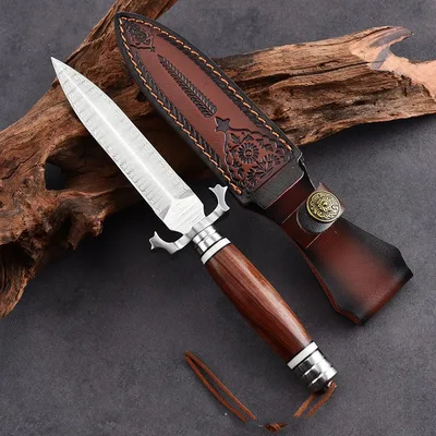 Damascus Steel Multi function Straight Knife Outdoor 10215 Great Horse Sword - Shop at LoveMi