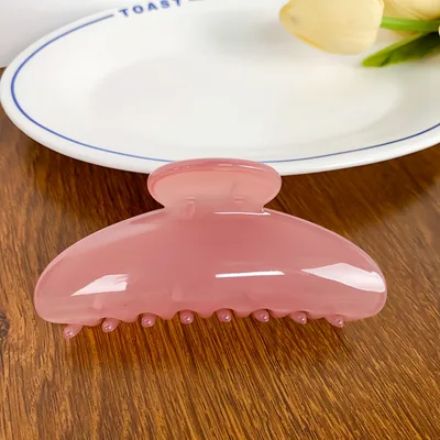 High grade Semicircle Plastic Hairpin Elegant And Fashionable Pink - Shop at LoveMi