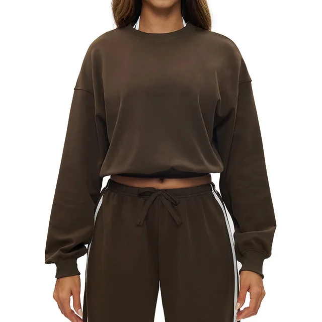 Women's Velvet Sports And Leisure Sweater Coke Tea Coffee Color - Shop at LoveMi