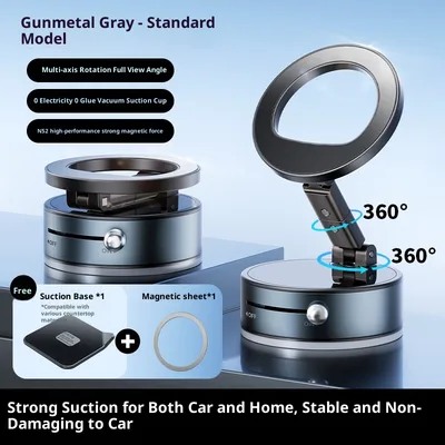 Foldable Retractable Car Suction Cup Magnetic Bracket A7 Plus Gray - Shop at LoveMi