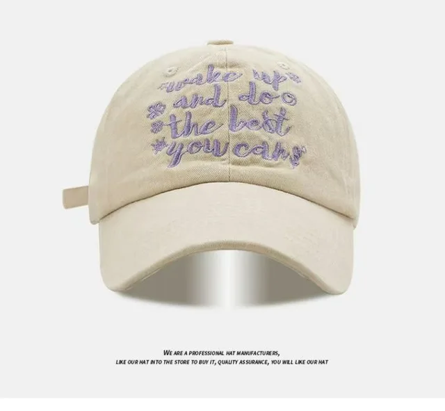 All match Retro Face looking Small Letters Soft Top Washed Sun proof Baseball Cap For Men Beige - Shop at LoveMi