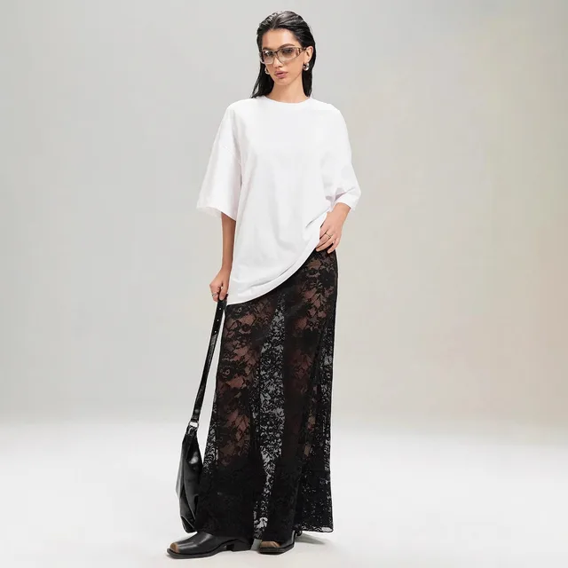 Slim fit Sheath Street Fashion High Waist Lace Skirt Black - Shop at LoveMi