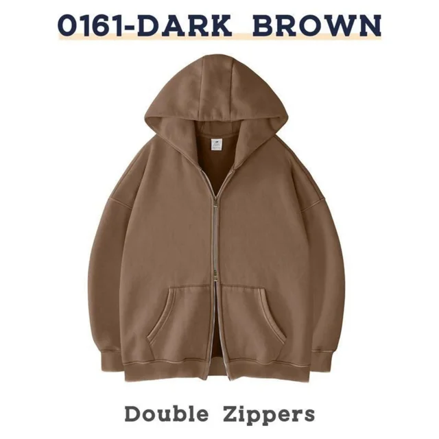 Men's And Women's Casual Zipper Hoodies Camel - Shop at LoveMi