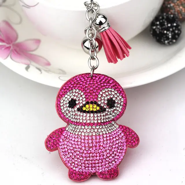 Ornament Penguin Keychain Creative Hot Diamond Pink - Shop at LoveMi