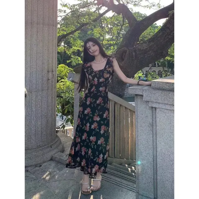 Seaside Holiday French Style Temperament Long Dress Black - Shop at LoveMi