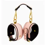 Leather Luminous Toy Handcuffs Footcuff - Pink Glow