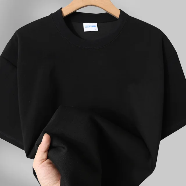 Fashion Men's And Women's Couple's Clothes Loose Shoulder Solid Color Base Shirt Dark Night Black - Shop at LoveMi