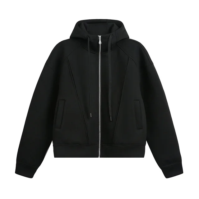 Deconstructing And Splicing Hooded Cardigan Sweater Man Black - Shop at LoveMi