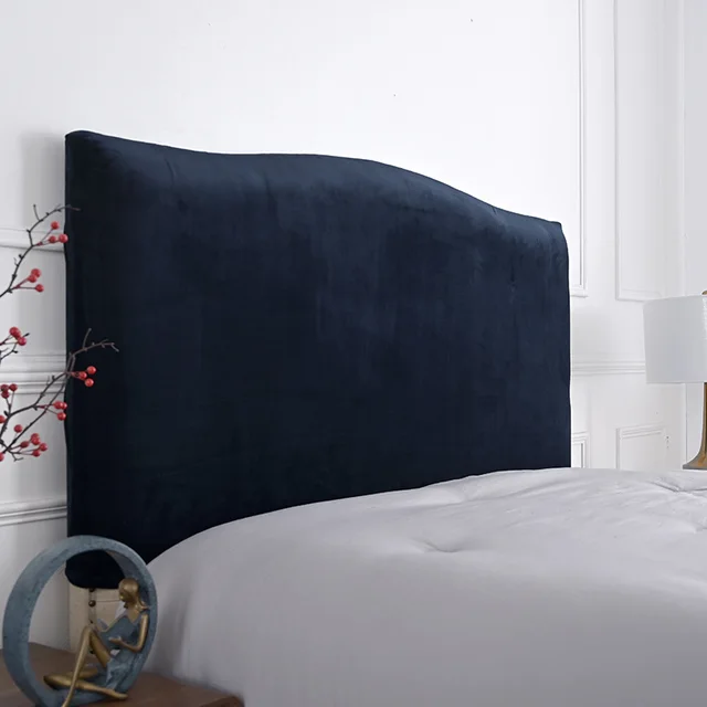 Household Solid Color Elastic Dustproof Bedside Protective Cover Navy Blue - Shop at LoveMi