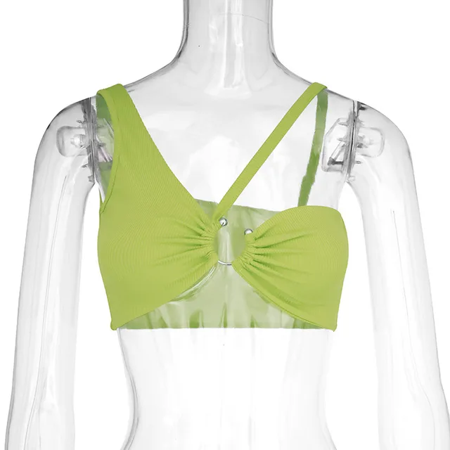 American style Suspender Crop Top Hot Girl Vest Matcha Green - Shop at LoveMi