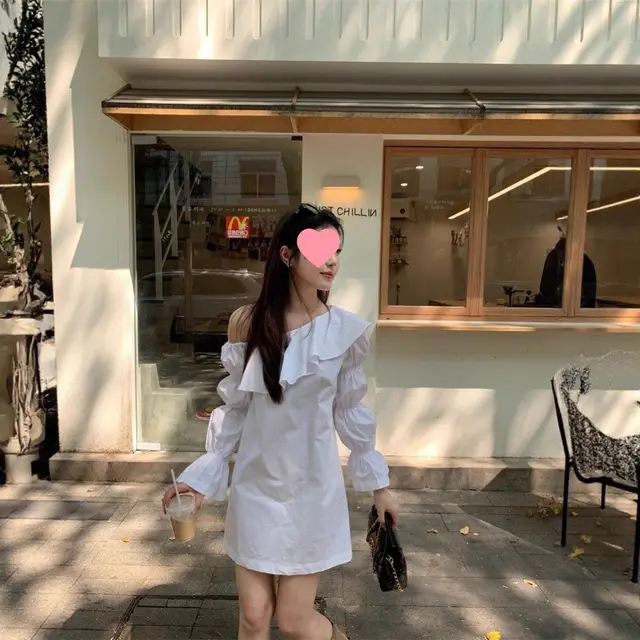 French Romantic Style Off shoulder Ruffle Dress For Women White - Shop at LoveMi