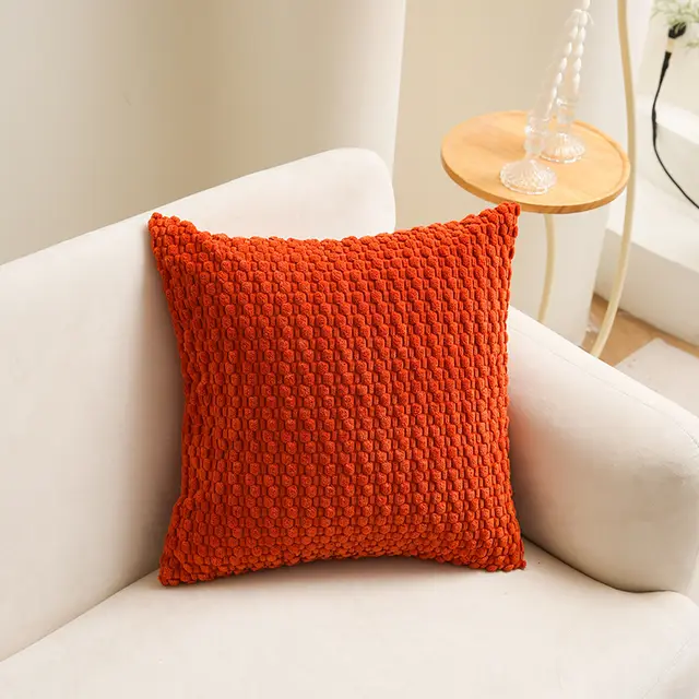 Solid Color Minimalist Double sided Living Room Office Decoration Bedside Pillow Orange - Shop at LoveMi