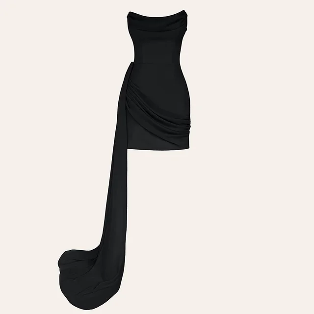 Off the shoulder Sleeveless Bodycon Dress Short Lady's Formal In Socialite Style Black - Shop at LoveMi